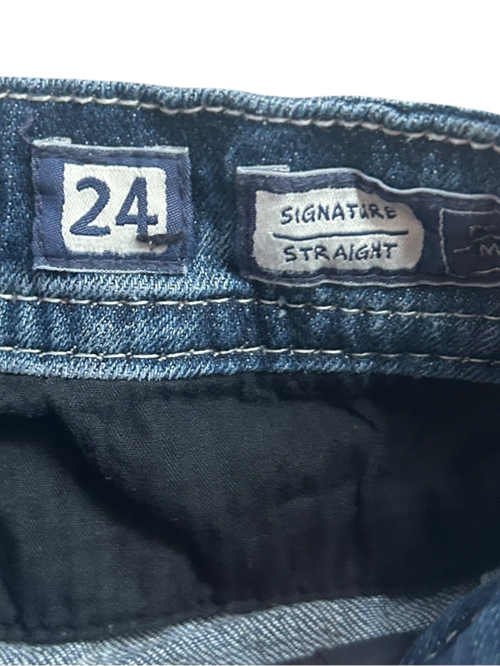 Miss Me Signature Straight Distressed Embellished Dark Blue Wash Denim Jeans - Picture 7 of 11
